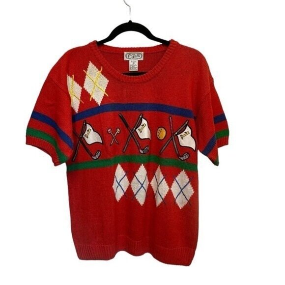 P'Galli Designers Women's S Vintage Golf Club Sweater Knit Argyle Diamond Retro - Picture 1 of 8